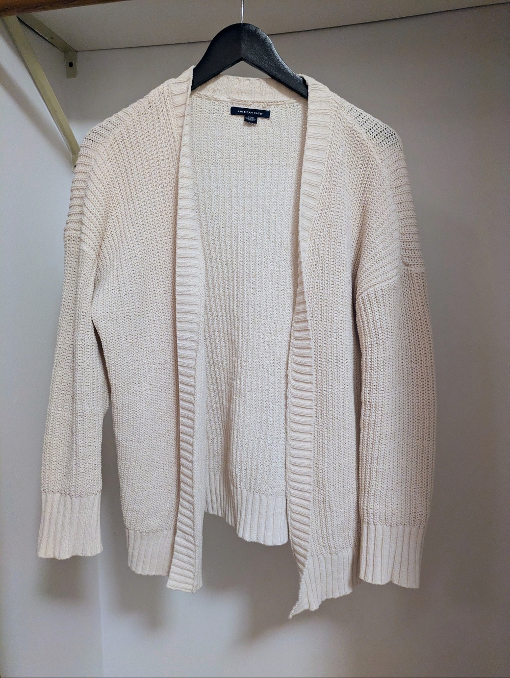 American Eagle Outfitters Cream Open-Front chunky Knit Cardigan